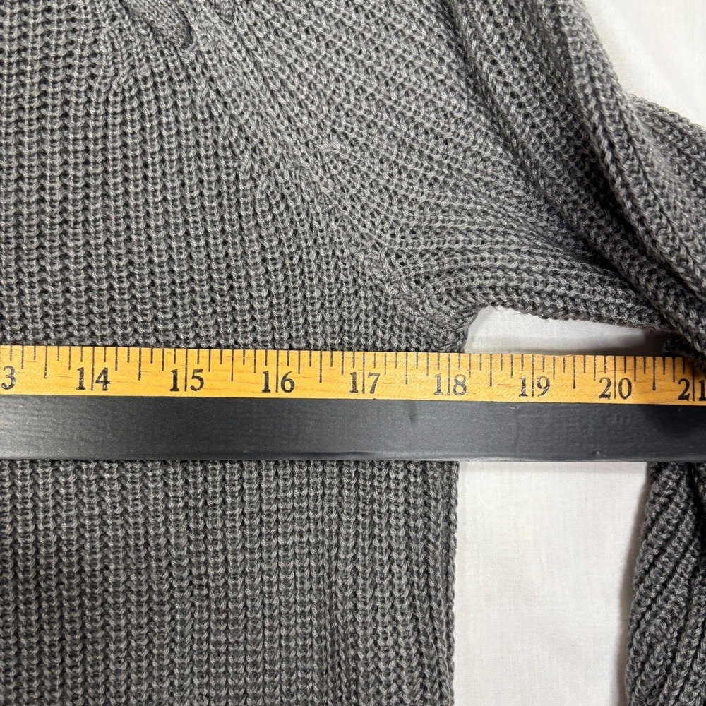 NY & Co Soho Jeans Sweater Gray Off Shoulder Cable Knit Boho Minimalist Casual M - Picture 10 of 10